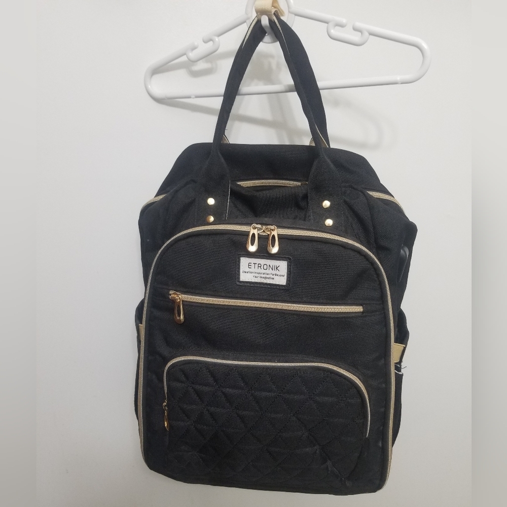 VGUC intricate laptop-friendly backpack w matching lunchbag